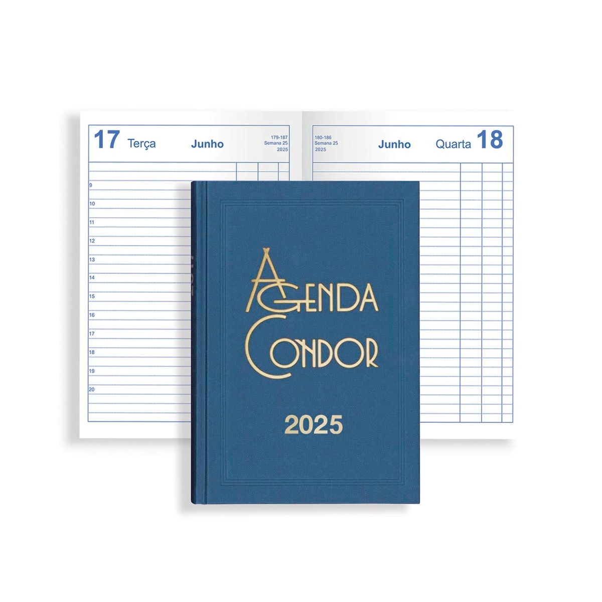 Agenda Diária A6 2025 Firmo Mini Condor Azul - Loja do Tigo