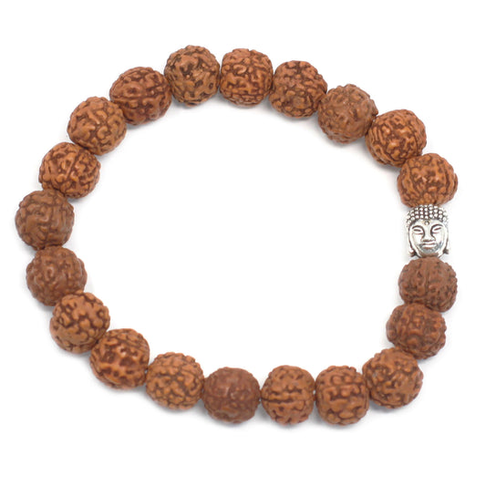 Pulseira de Rudraksha - Japa Mala - Castanho - Loja do Tigo