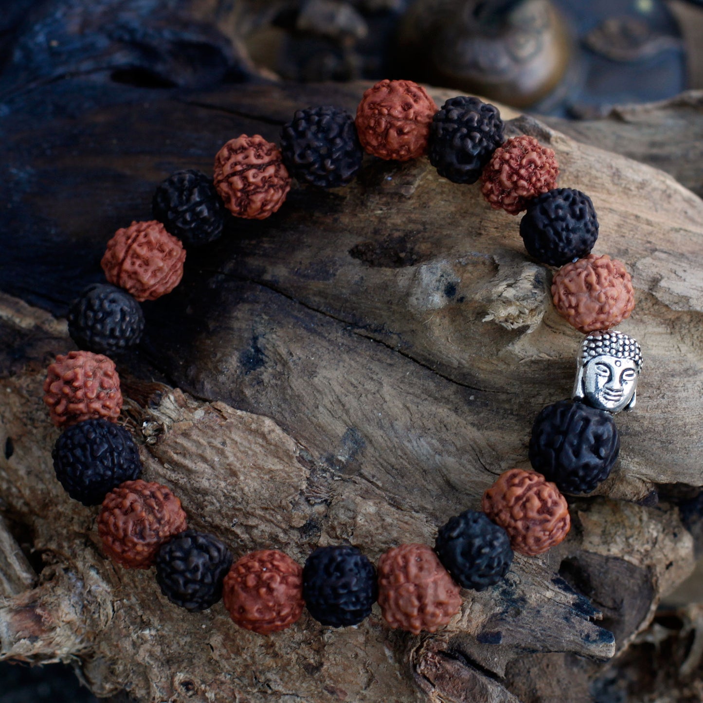 Pulseira de Rudraksha - Japa Mala - Mix - Loja do Tigo