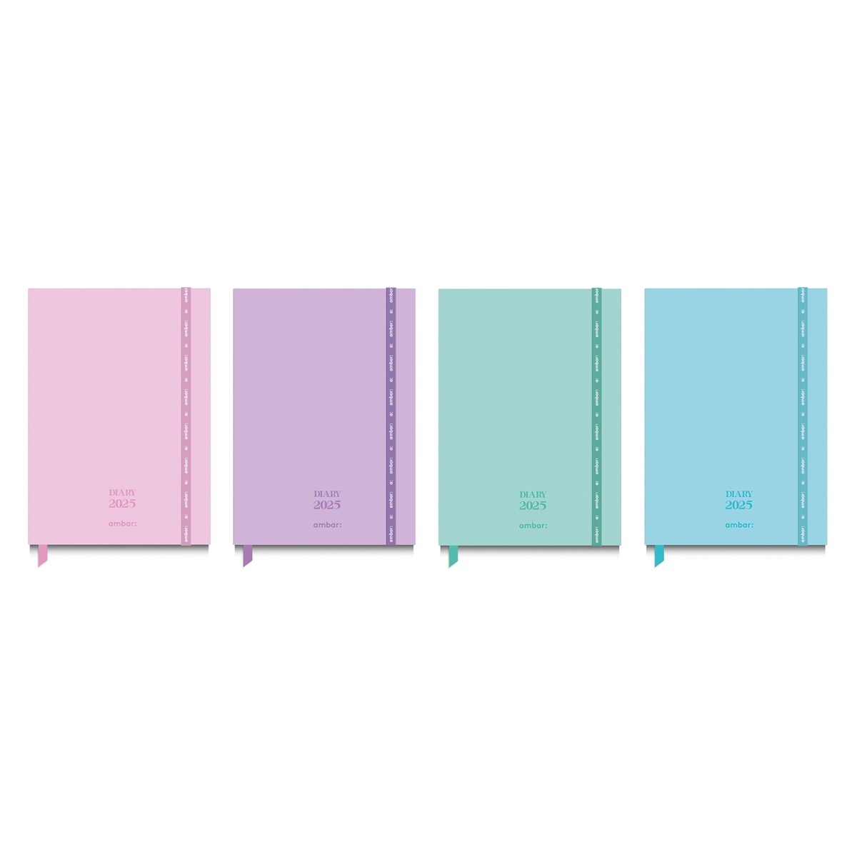 Agenda Diária A5 - Ambar pastel colors com elástico - Loja do Tigo