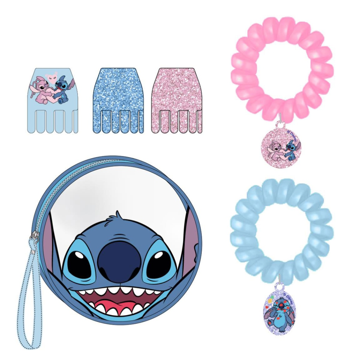 Conjunto de Acessórios de Cabelo com Bolsa Disney Stitch - Loja do Tigo