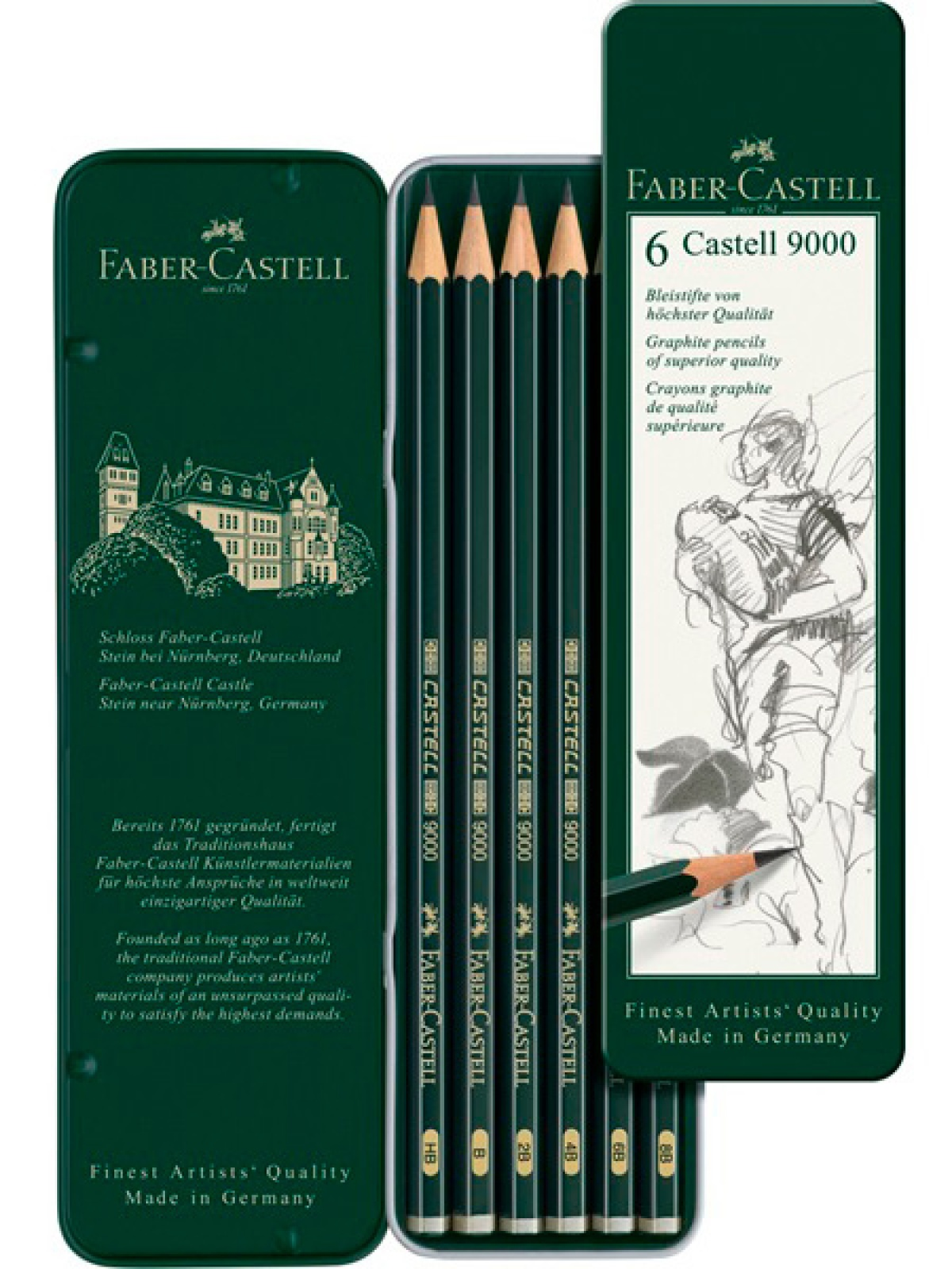 Lápis Grafite Faber-Castell 9000 (6 Unidades) - Loja do Tigo