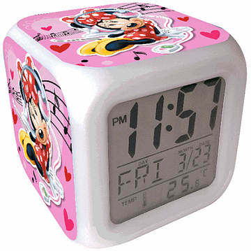 Despertador Digital 8cm com Mudança de Cor de MINNIE MOUSE - Loja do Tigo