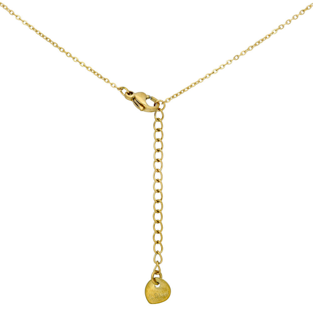 Colar em aço feminino - dourado - FBU070 1 - Loja do Tigo