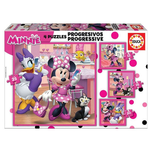 Puzzle Educa Minnie Happy Helpers - 12, 16, 20 e 25 Peças - Loja do Tigo