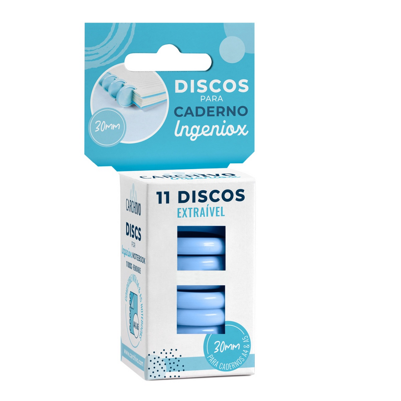 Discos Ingeniox p/caderno  - azul - Loja do Tigo