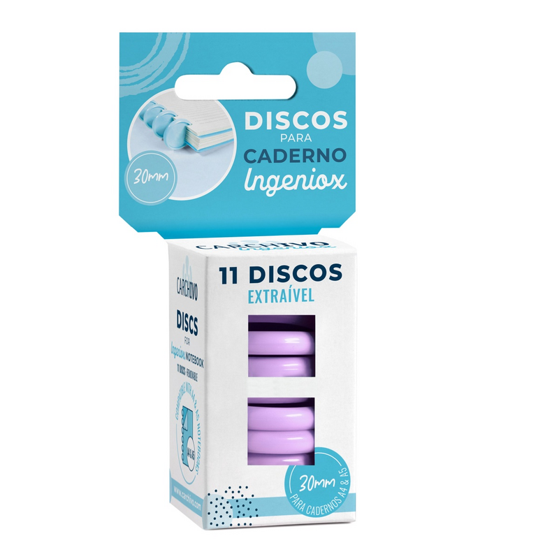 Discos Ingeniox p/caderno - lilás - Loja do Tigo