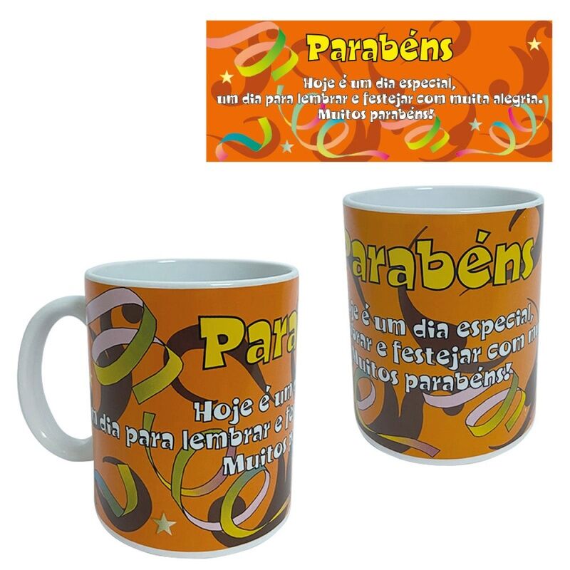 Caneca "Parabéns" - Loja do Tigo