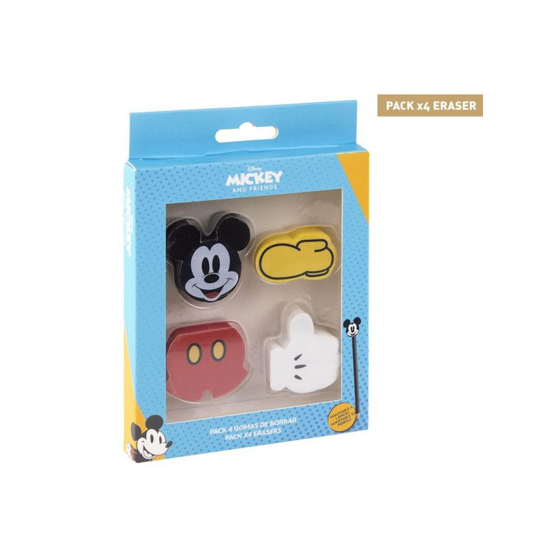 Conjunto 4 Borrachas de Mickey Mouse - Loja do Tigo