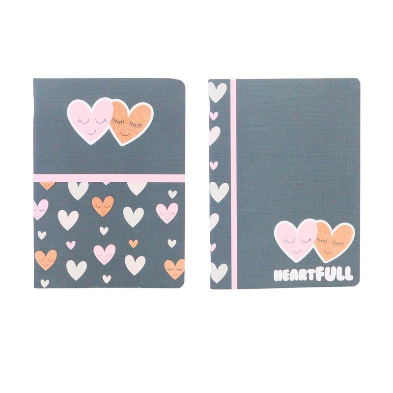 Caderno A5 agrafado Ancor b'log hearts 2024 - quadriculado - Loja do Tigo