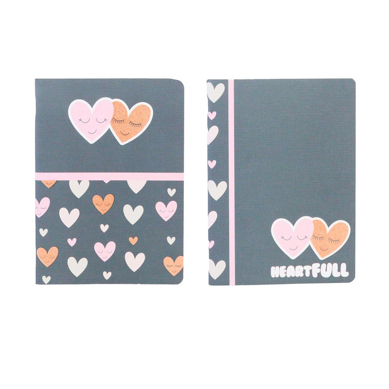 Caderno A4 agrafado Ancor b'log hearts 2024 - quadriculado - Loja do Tigo