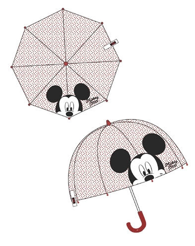 Guarda-chuva manual transparente 50cm de Mickey Mouse - Loja do Tigo