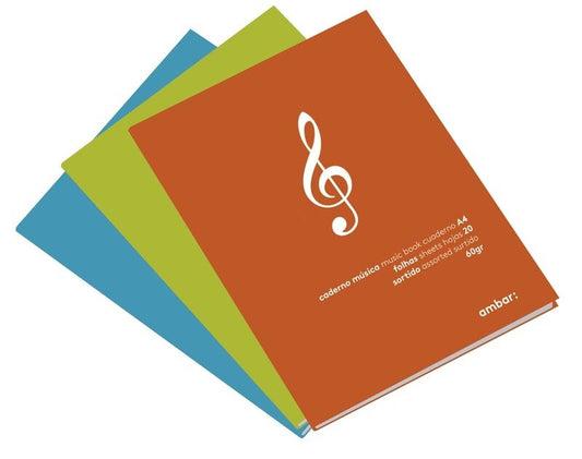 Caderno de música Ambar A4 agrafado  20FL - Loja do Tigo