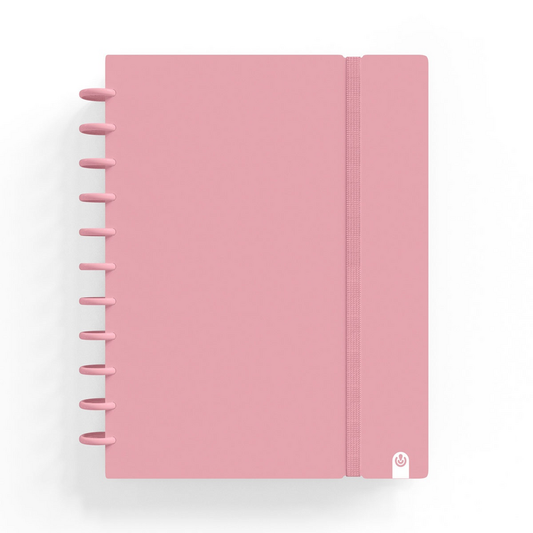 Caderno Ingeniox A4 pautado  - Foam c/elástico - rosa - Loja do Tigo