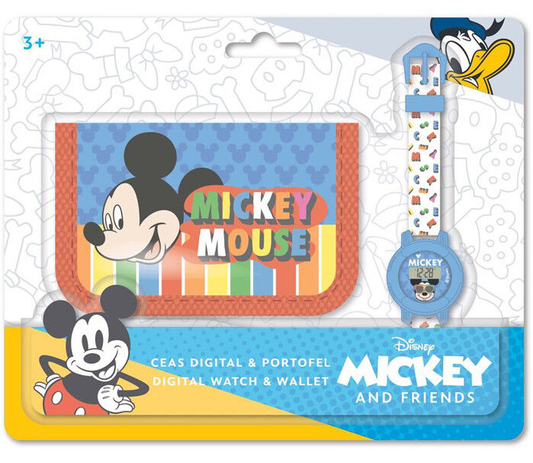 Conjunto de Relógio Digital e Porta Moedas de Mickey Mouse - Loja do Tigo