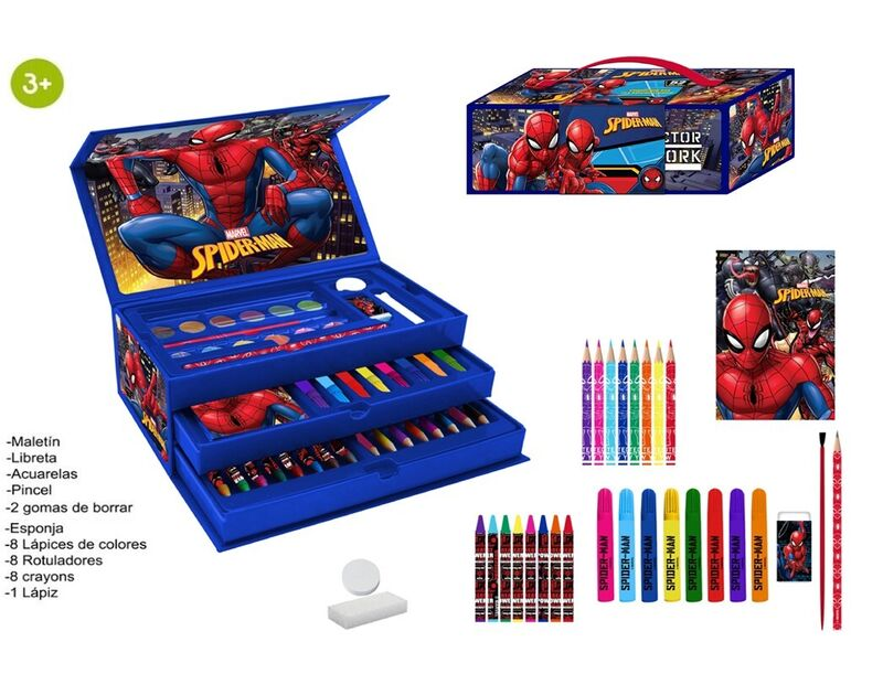 Conjunto de Colorir com Três Compartimentos de Homem-Aranha Must - Loja do Tigo