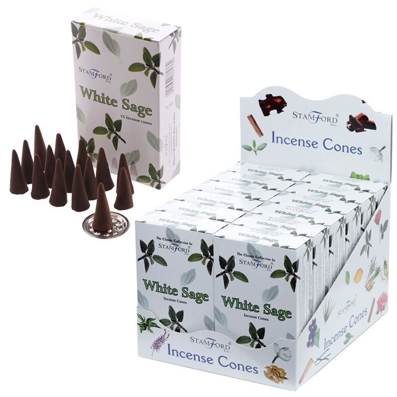 Incenso em Cones Stamford - White Sage - 3cm - Loja do Tigo